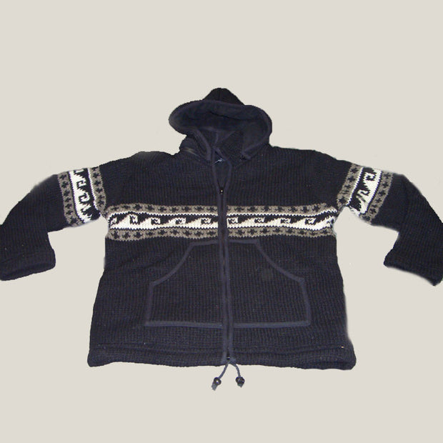 Silver Surfers Hand Knitted Wool Jacket - Middle Wave