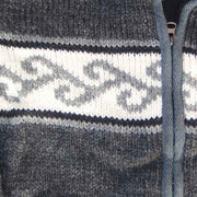 Silver Surfers Hand Knitted Wool Jacket - Maori Koru