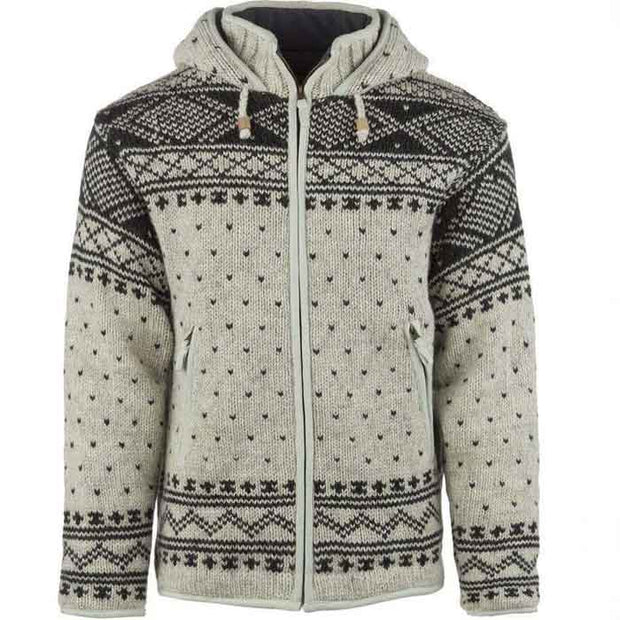 Silver Surfers Hand Knitted Wool Jacket - Stonewash